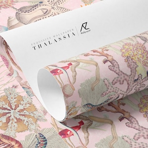 Thalassia, Vintage Marine Illustration Wallpaper – Seamless Ocean Pattern, Coastal Wall Mural