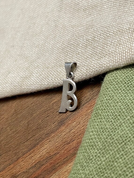 Initials Letter B Charm Pendent Solid 925 Sterlin… - image 2