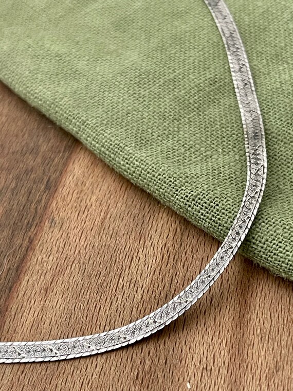 Nice Flat Snake Link Chain Necklace Solid Sterlin… - image 1