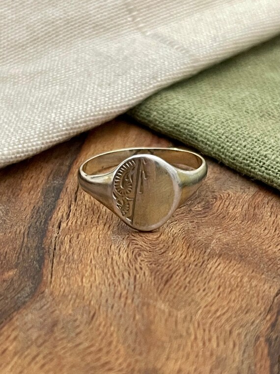 Large Mans ID Shield Solid Sterling 925 Silver Ri… - image 1