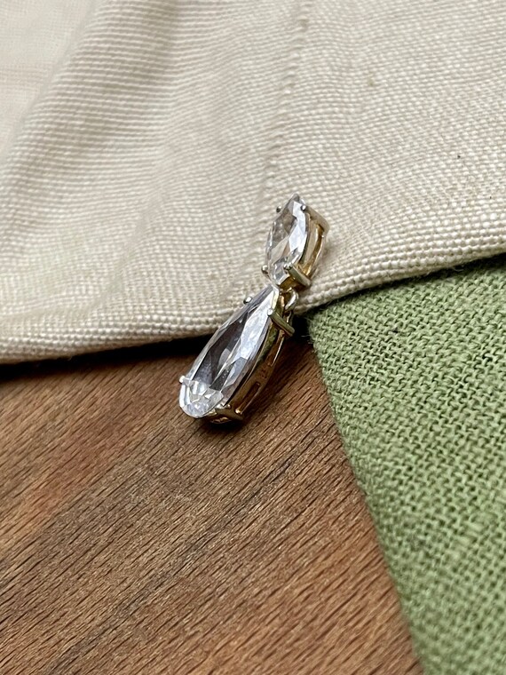 Sparkly Crystal Clear Stone Solid 925 Sterling Si… - image 2