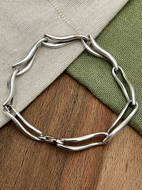 Thick Heavy Bar Gate Link Chain Bracelet Solid St… - image 3