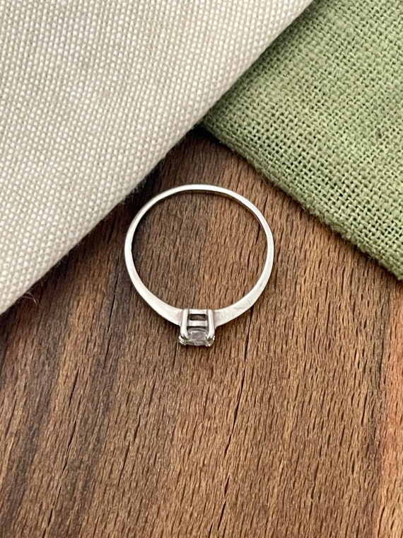 Thin Delicate Sparkly Stone Solid Sterling 925 Si… - image 3