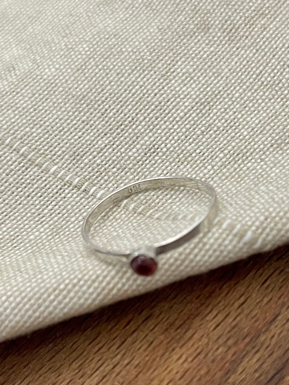 Thin Delicate Orange Glass Solid Sterling 925 Sil… - image 4