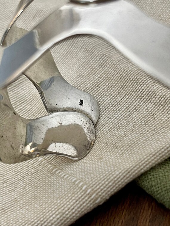 Wave Pattern Torque Bangle Bracelet Solid Sterlin… - image 6