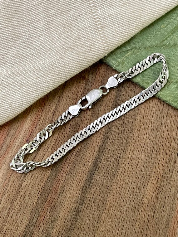 Nice Thin Twisted Link Bracelet Solid Sterling 92… - image 3