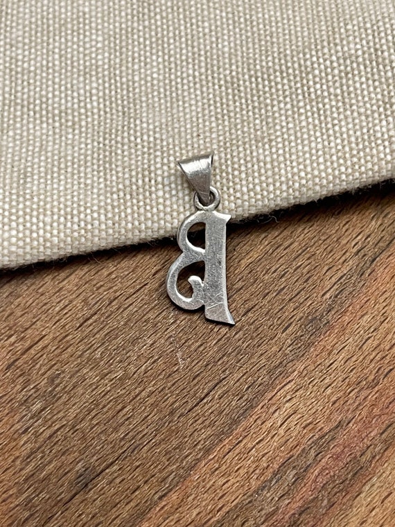 Initials Letter B Charm Pendent Solid 925 Sterlin… - image 3