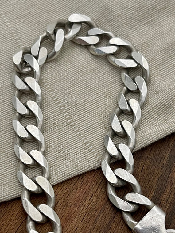 Heavy Thick Curb Link Chain Necklace Solid Sterli… - image 5