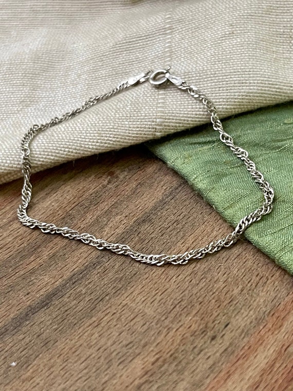 Nice Thin Twisted Link Bracelet Solid Sterling 92… - image 2