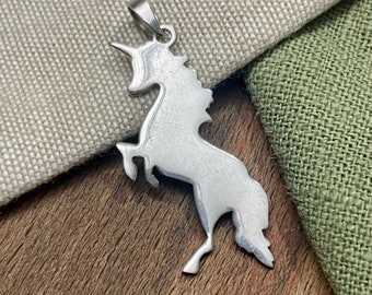 Unicorn Horse Charm Gift Pendent Solid 925 Sterling Silver Vintage Jewelry LGBT