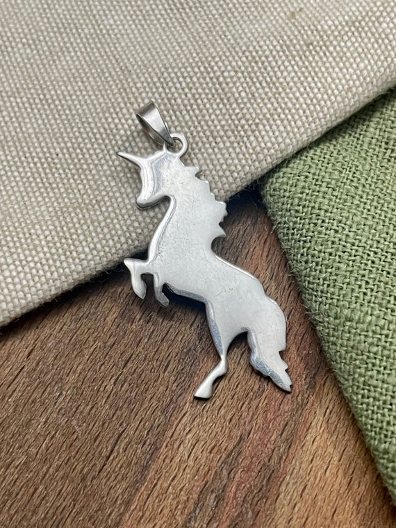 Unicorn Horse Charm Gift Pendent Solid 925 Sterli… - image 1