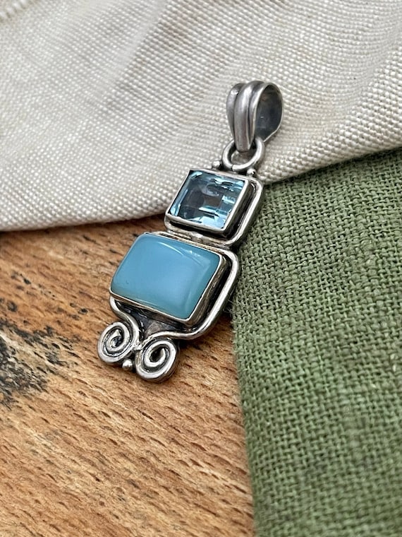 Sky Blue South American Large Handmade Pendent Sol
