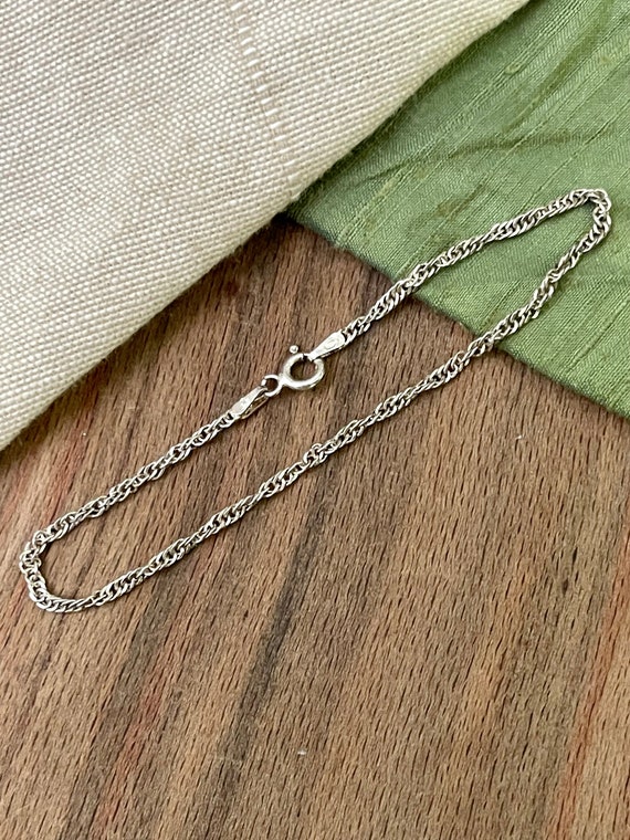 Nice Thin Twisted Link Bracelet Solid Sterling 92… - image 3