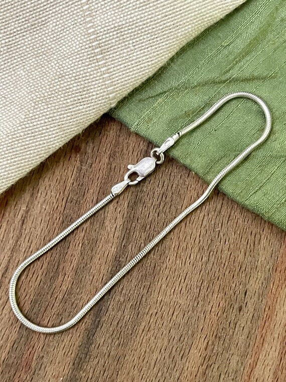 Nice Thin Rope Link Bracelet Solid Sterling 925 S… - image 1