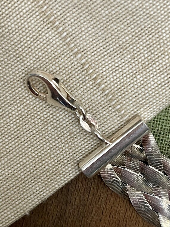 Woven Multi Strand Flat Link Solid Sterling 925 S… - image 5