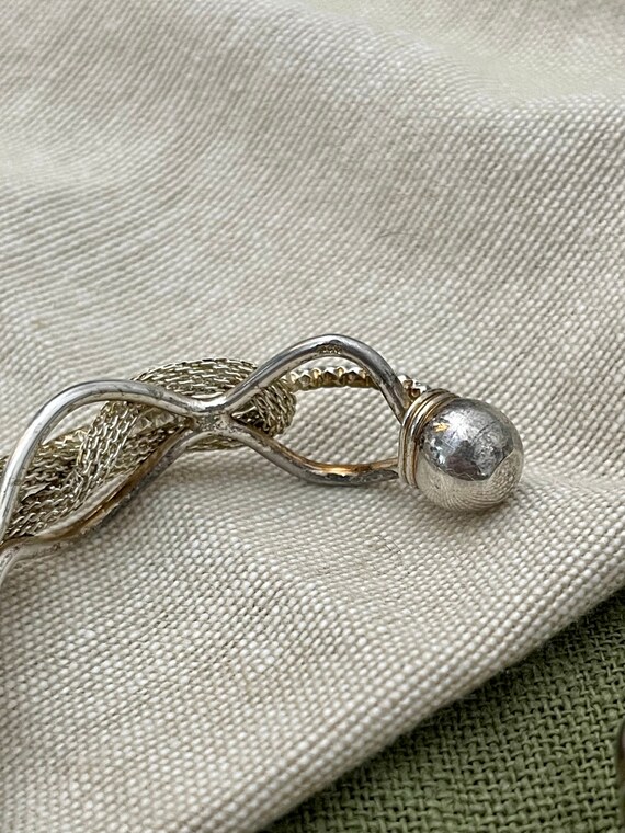 Wave Pattern Torque Bangle Bracelet Solid Sterlin… - image 5