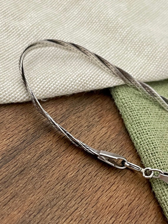 Thin Twisted Flat Snake Link Solid Sterling 925 S… - image 8