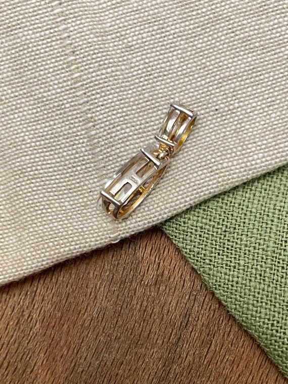 Sparkly Crystal Clear Stone Solid 925 Sterling Si… - image 4