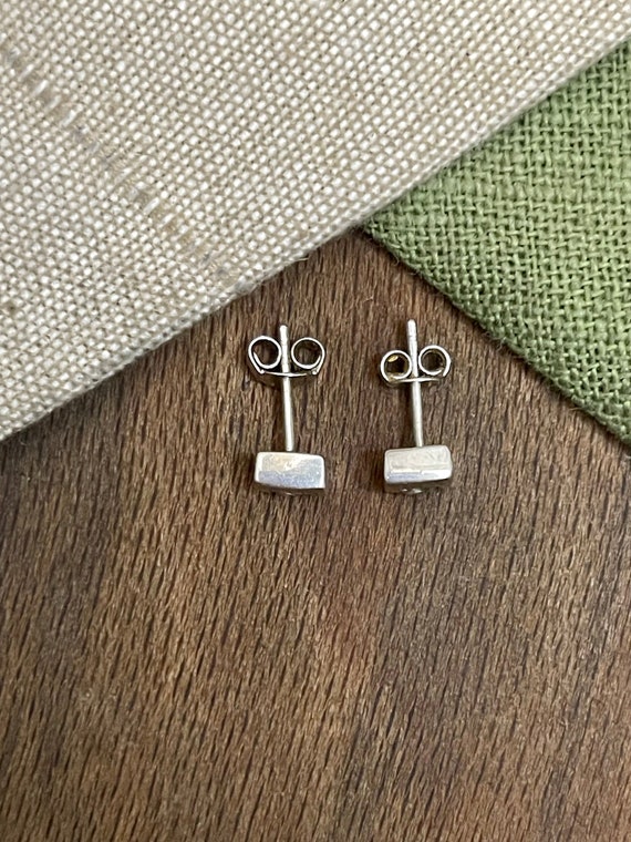Square Sparkly Earrings Solid Sterling 925 Silver… - image 3