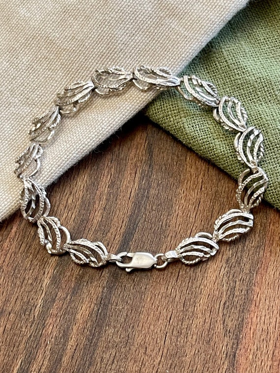 Thick 1970s Abstract Shell Link Chain Bracelet So… - image 1