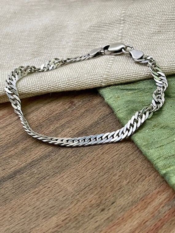 Nice Thin Twisted Link Bracelet Solid Sterling 92… - image 2