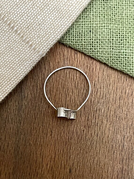 Cute Glass Red Stone Solid Sterling 925 Silver Ri… - image 3