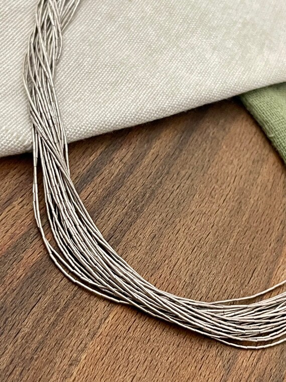 Multi Strand String Link Choker Chain Necklace So… - image 2