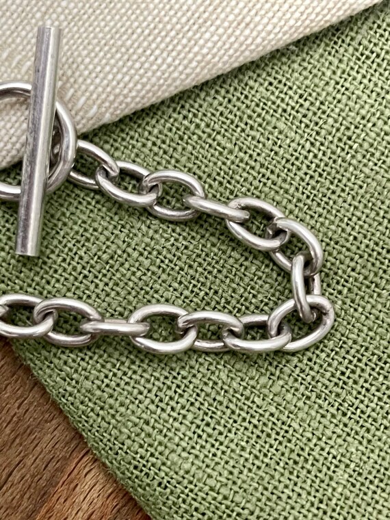 Belcher Link Heart Pendent Solid Sterling 925 Sil… - image 3