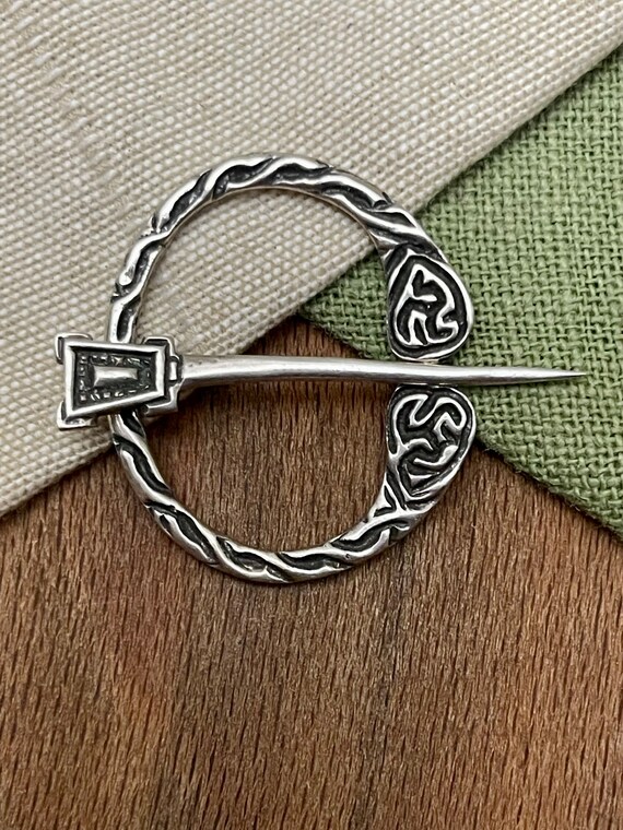 Scottish Celtic Brooch Pin Solid 925 Sterling Sil… - image 1