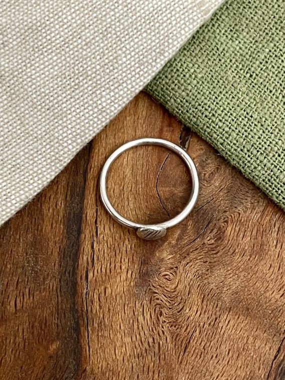 Button Cute Stacking Solid Sterling 925 Silver Ri… - image 3