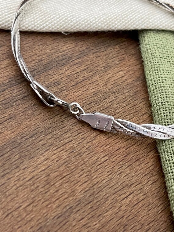 Thin Twisted Flat Snake Link Solid Sterling 925 S… - image 6