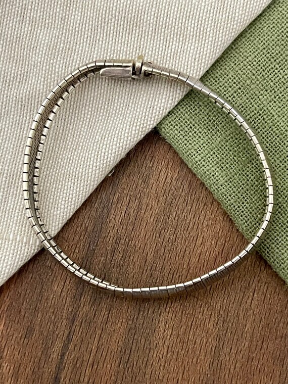 Wide Heavy Flat Snake Link Solid Sterling 925 Sil… - image 4