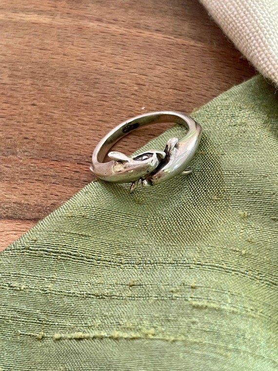 Dolphin Sailing Surf Solid Sterling 925 Silver Ri… - image 1