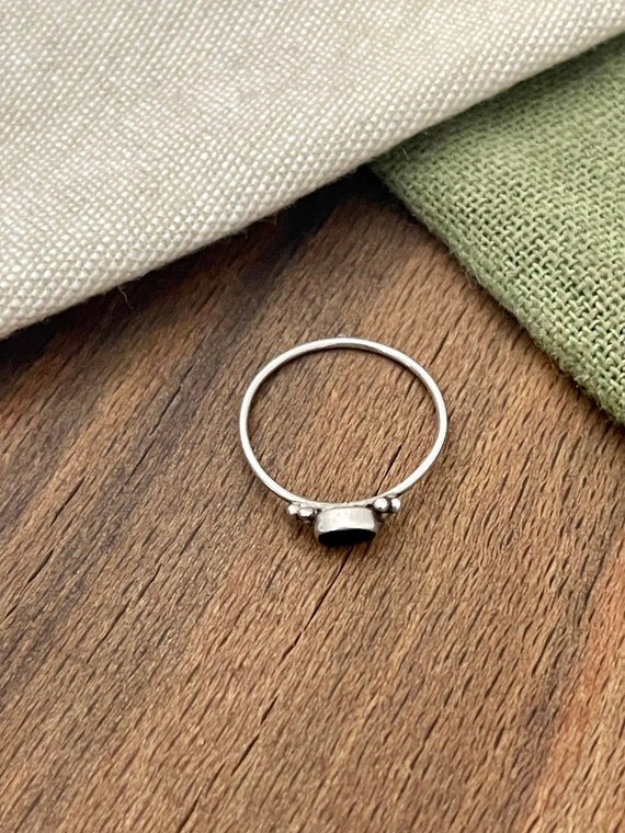 Oval Boho Stacking Solid Sterling 925 Silver Ring… - image 2