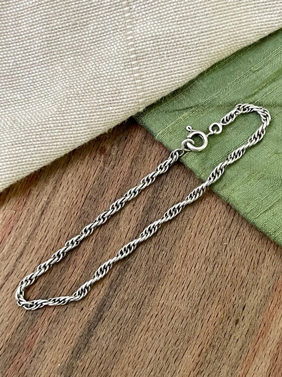 Nice Thin Twisted Link Bracelet Solid Sterling 92… - image 3