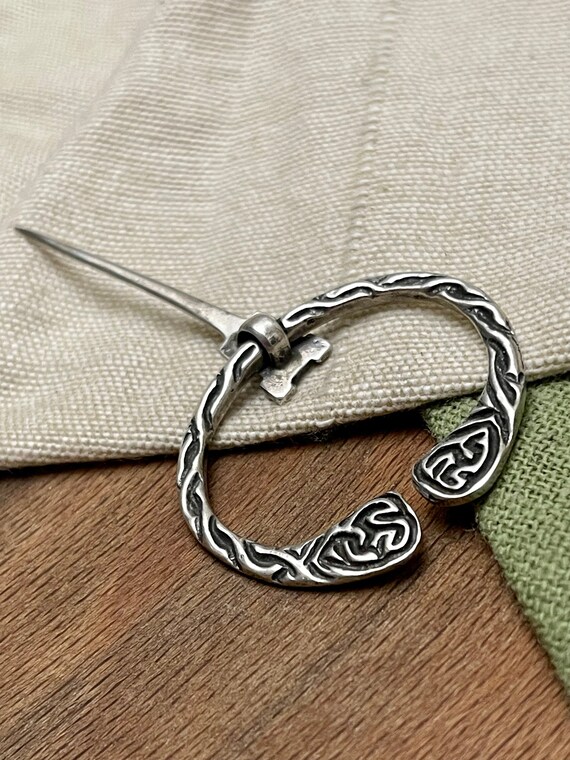 Scottish Celtic Brooch Pin Solid 925 Sterling Sil… - image 3