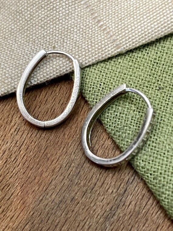 Large Sparkly Gem Earrings Solid Sterling 925 Sil… - image 3