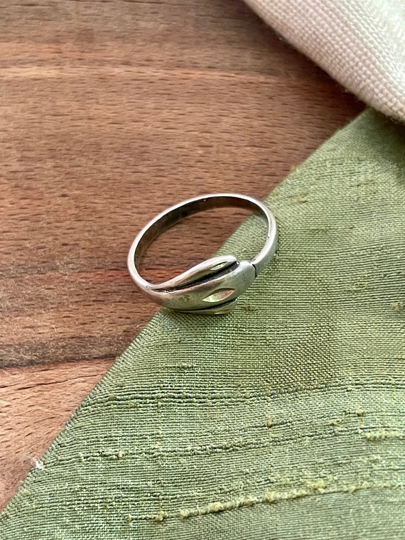 Plain Abstract Solid Sterling 925 Silver Ring SIZ… - image 4