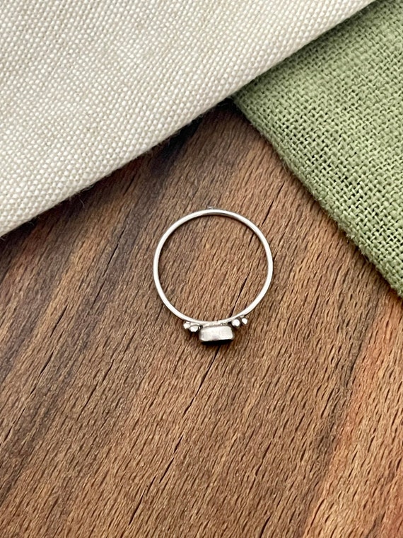 Oval Boho Stacking Solid Sterling 925 Silver Ring… - image 3
