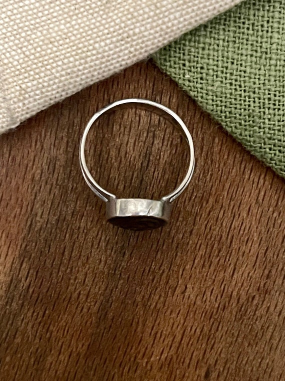 Mexican Green Shell Solid Sterling 925 Silver Rin… - image 3