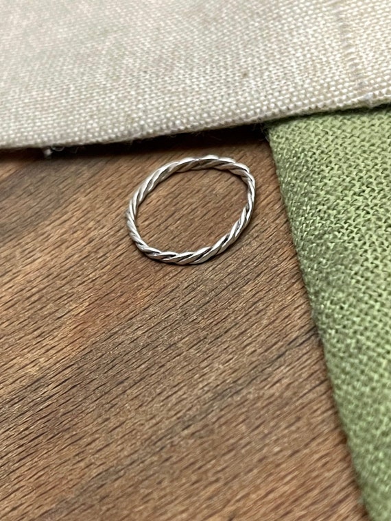 Plain Twisted Stacking Solid Sterling 925 Silver … - image 3