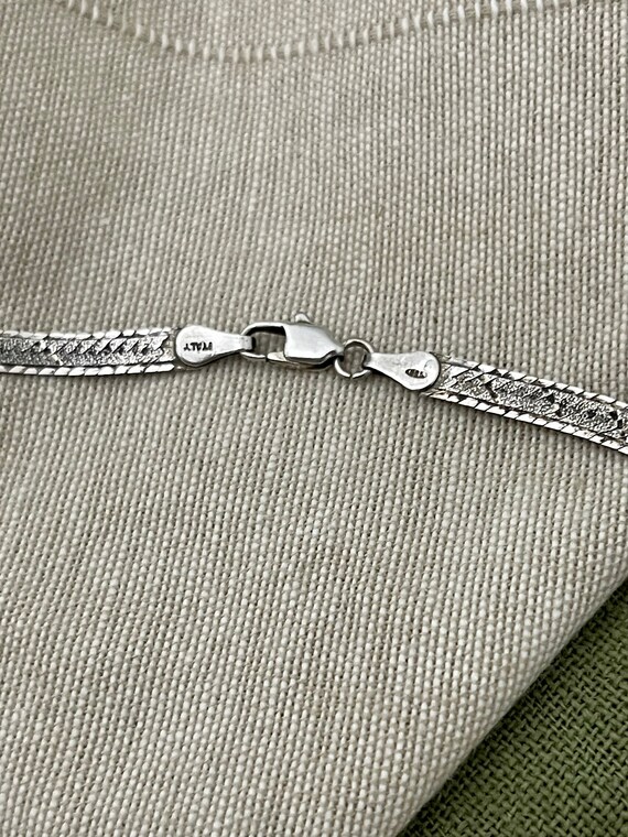 Nice Flat Snake Link Chain Necklace Solid Sterlin… - image 4