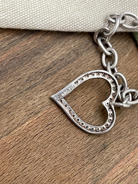 Belcher Link Heart Pendent Solid Sterling 925 Sil… - image 6