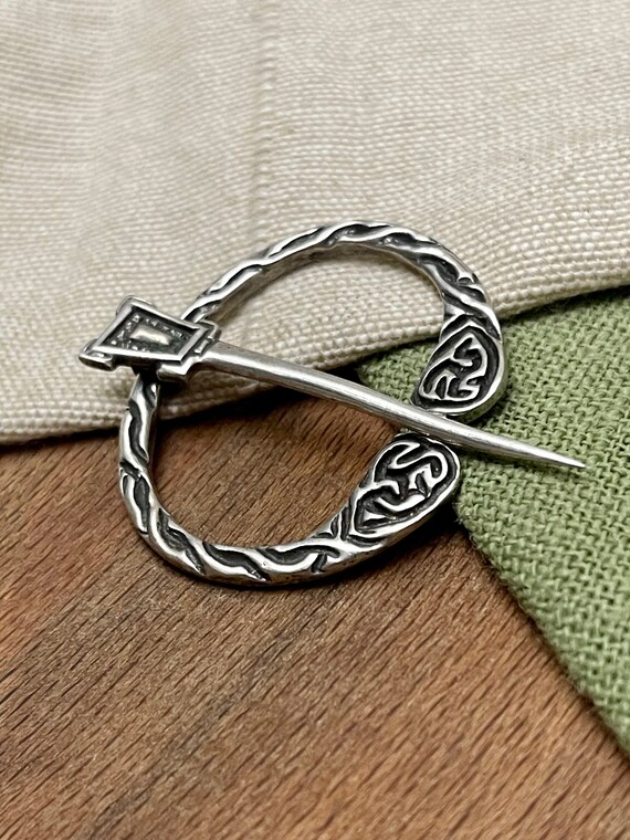 Scottish Celtic Brooch Pin Solid 925 Sterling Sil… - image 2