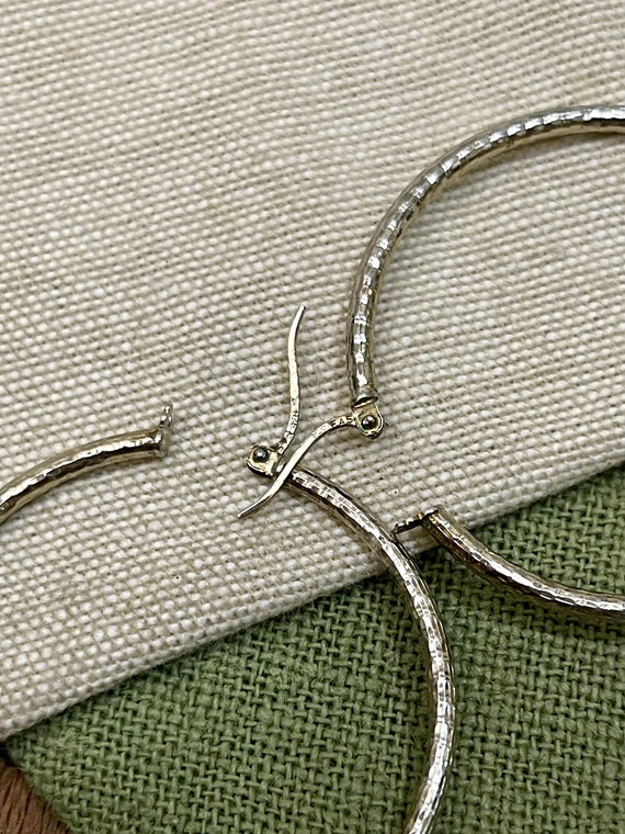 Nice Big Hoop Loops Earrings Solid Sterling 925 S… - image 5