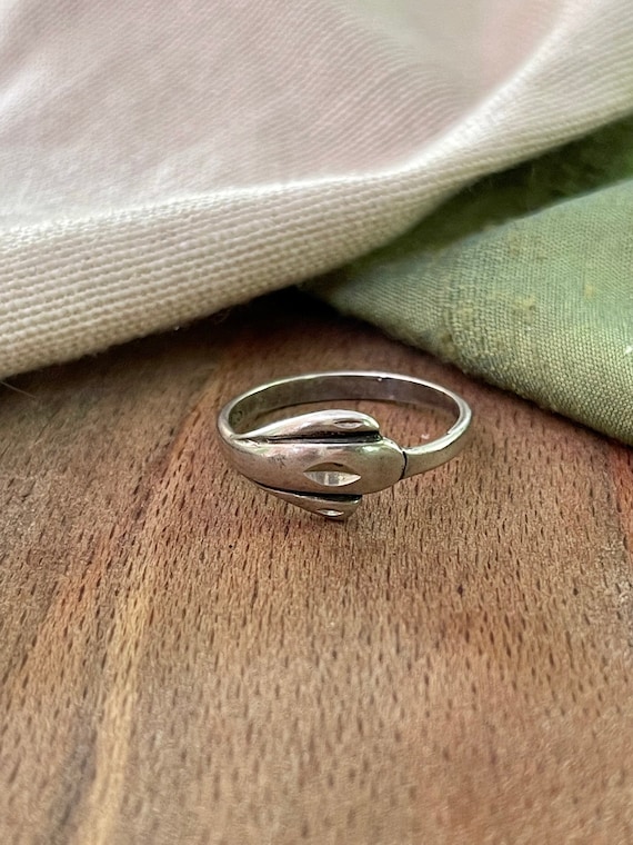 Plain Abstract Solid Sterling 925 Silver Ring SIZ… - image 1