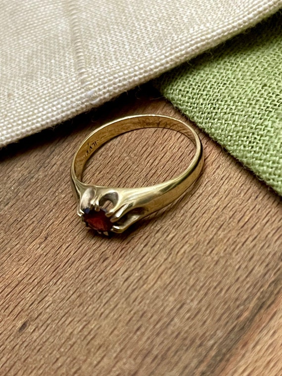 Large Red Ruby Gold Plated Solid Sterling 925 Sil… - image 4