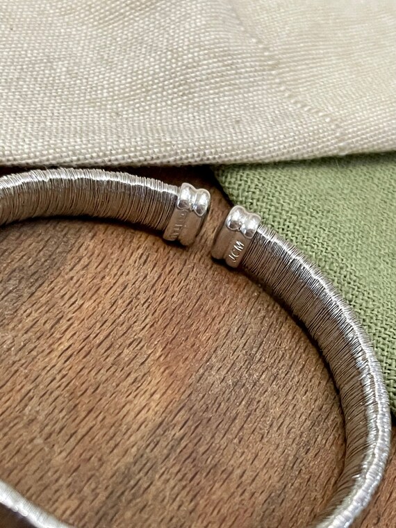 Woven Wire Torque Bangle Bracelet Solid Sterling … - image 4