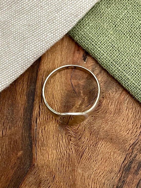 Large Mans ID Shield Solid Sterling 925 Silver Ri… - image 3