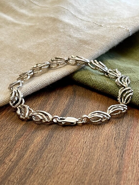 Thick 1970s Abstract Shell Link Chain Bracelet So… - image 2